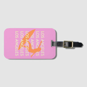 Los Angeles Travel Art, California, Travel, Pink Luggage Tag