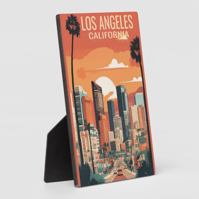 Los Angeles travel illustration, Plaque (Side)