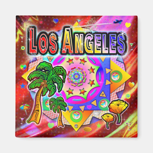 Los Angeles Tropical Friends Magnet (Front)