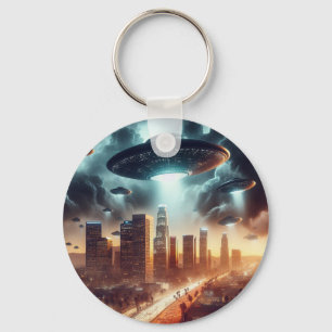 Los Angeles UFO Invasion Key Ring