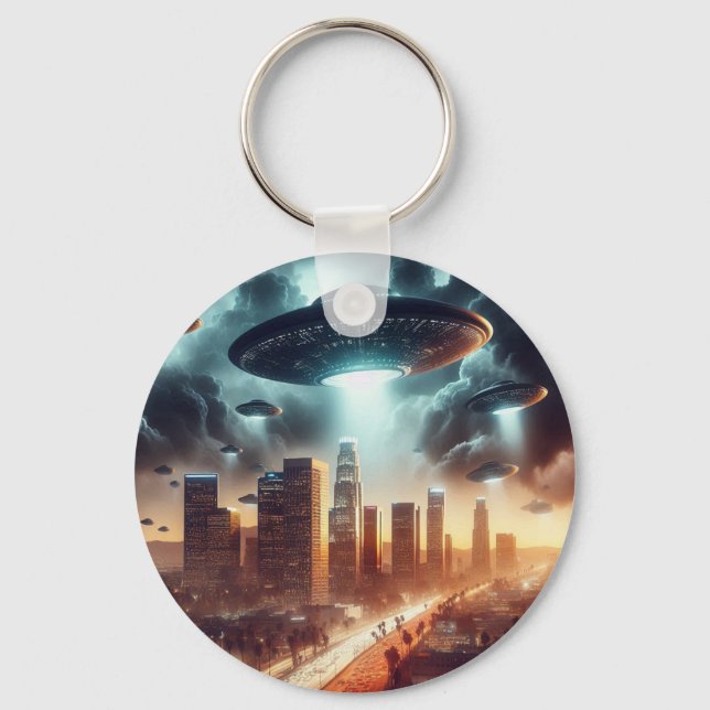 Los Angeles UFO Invasion Key Ring (Front)