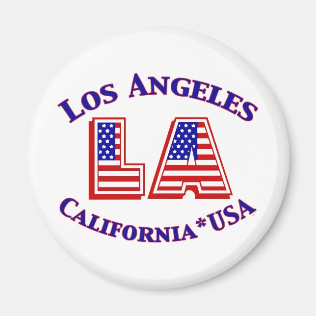 Los Angeles USA Patriotic Logo Magnet (Front)