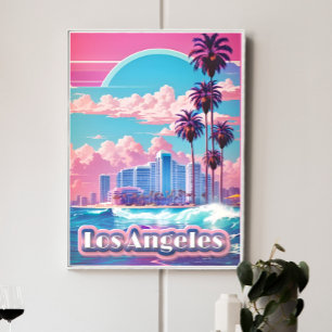 Los Angeles Vaporwave Travel  Poster