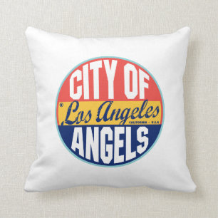 Los Angeles Vintage Label Cushion