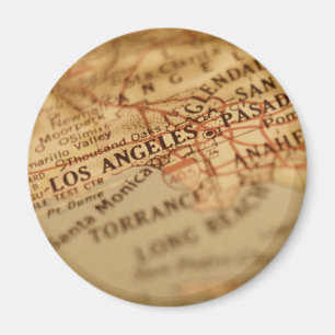 LOS ANGELES Vintage Map Magnet
