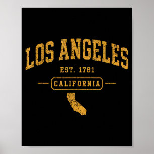 Los Angeles Vintage Sports California Retro Poster