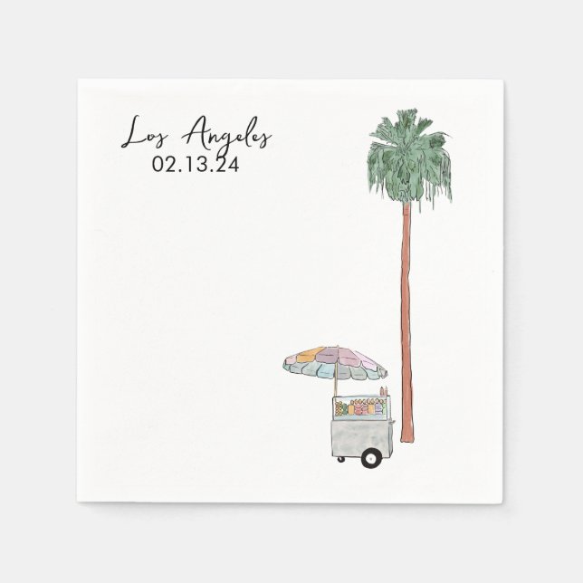 Los Angeles watercolor  Napkin (Front)