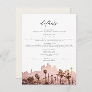 LOS ANGELES Watercolor Skyline Travel Details Card