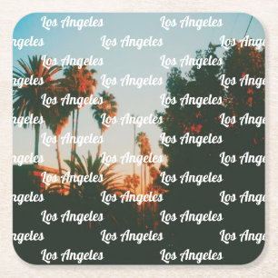 Los Angeles, West Hollywood Travel Souvenir Square Paper Coaster