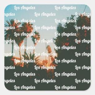 Los Angeles, West Hollywood Travel Souvenir Square Sticker