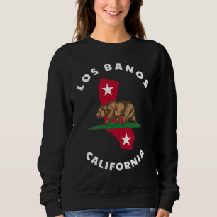 Los Banos California CA Flag and Bear Badge Souven Sweatshirt
