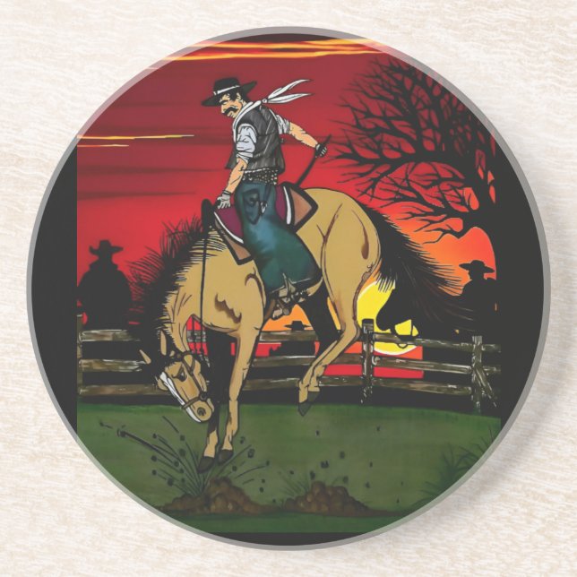 "Los Gauchos" Sandstone Coaster/"The Cowboys" Coaster (Front)