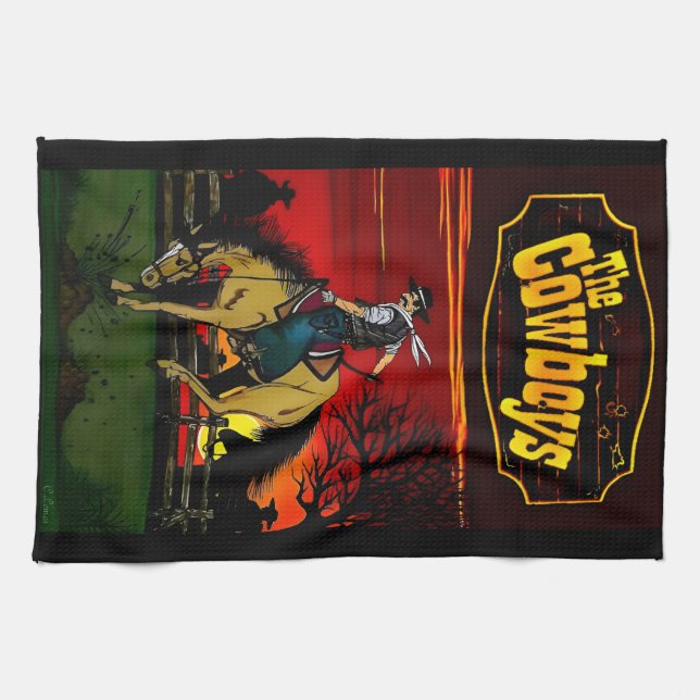 "Los Gauchos" Sandstone Coaster/"The Cowboys" Tea Towel (Horizontal)