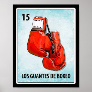 Los Guantes De Boxeo Mexican Boxing Gloves Cards Poster