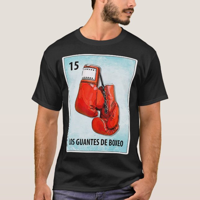 Los Guantes De Boxeo Mexican Boxing Gloves Cards T-Shirt (Front)