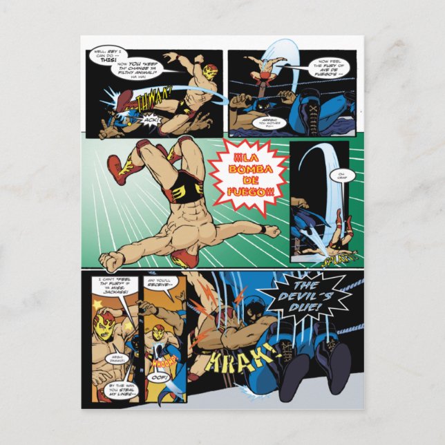 Los Luchadores Mysteriosos Postcard (Front)