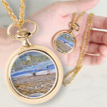 Los Muertos Beach 786 Necklace Watch<br><div class="desc">Painting "Los Muertos Beach 786" Collection Personalise on the product page or click the "Customise" button for more design options. The design created from my painting “Los Muertos Beach 786” captures a scene of Los Muertos pier on Los Muertos Beach from underneath a palapa. The pier is located south of...</div>