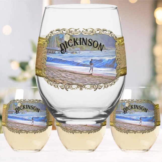 Los Muertos Beach 786 Stemless Wine Glass (Creator Uploaded)
