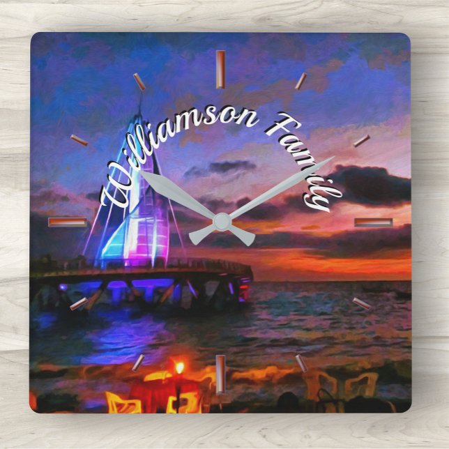Los Muertos Family Pier 1182 Square Wall Clock (Creator Uploaded)