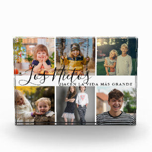 Los Nietos Hacen La Vida Más Grande Grandma Gift Photo Block