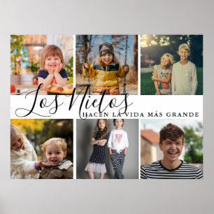 Los Nietos Hacen La Vida Más Grande Grandma Gift Poster