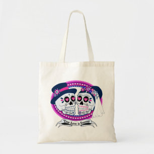 Los Novios Tote Bag-Navy and Hot Pink Bag