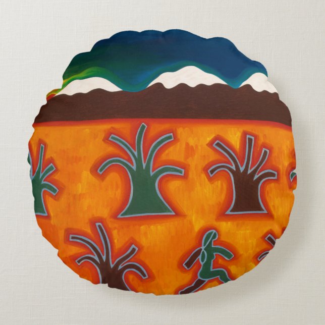 Los Olivos en el Invierno 2010 Round Cushion (Front)