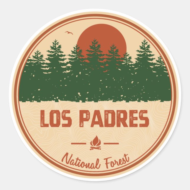 Los Padres National Forest Classic Round Sticker (Front)