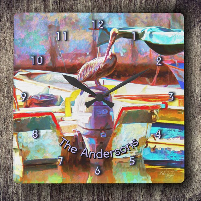 Los Peines Pelican 0463 Family Square Wall Clock (Creator Uploaded)