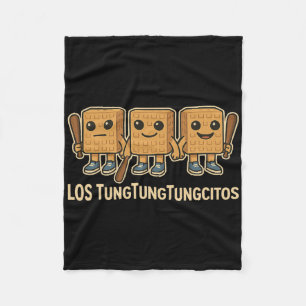 Los Tungtungtungcitos Italian Brainrot Tung Sahur  Fleece Blanket