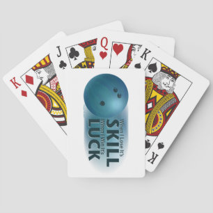 Lose Skill Win Luck Bowling Blue Playing Cards