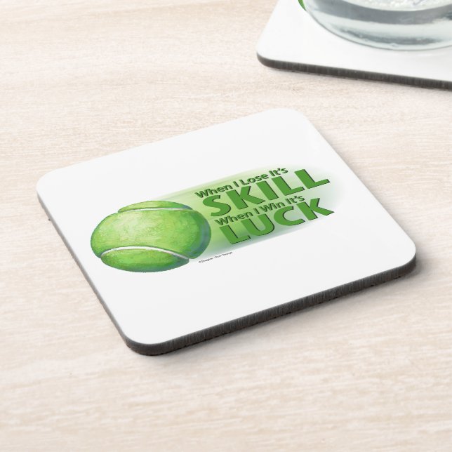 Lose Skill Win Luck Tennis Ball Coaster (Left Side)
