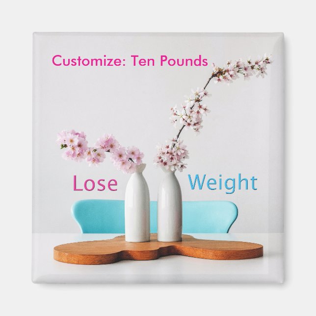 Lose Weight Diet Goals Flowers Magnet (Front)
