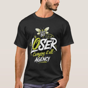 Loser Agency Flower Bee Graphic Edgy Ironic T-Shirt