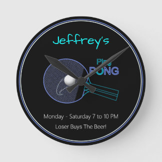 Loser Buys The Beer! Ping Pong Fun Wall Clock