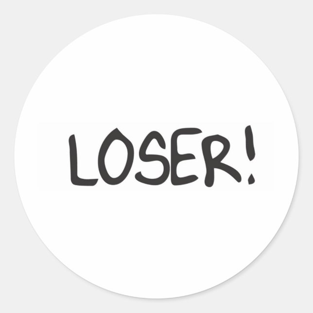 loser classic round sticker (Front)