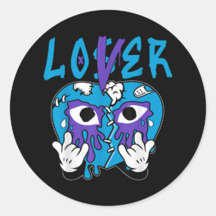 Loser Lover Drip Heart Tee Colour Aqua Matching Ou Classic Round Sticker