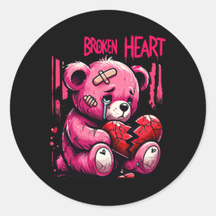 Loser Lover Drip Hurt Broken Heart Pain Bear Valen Classic Round Sticker