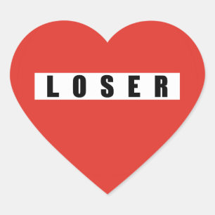 LOSER prohibitory sign Heart Sticker