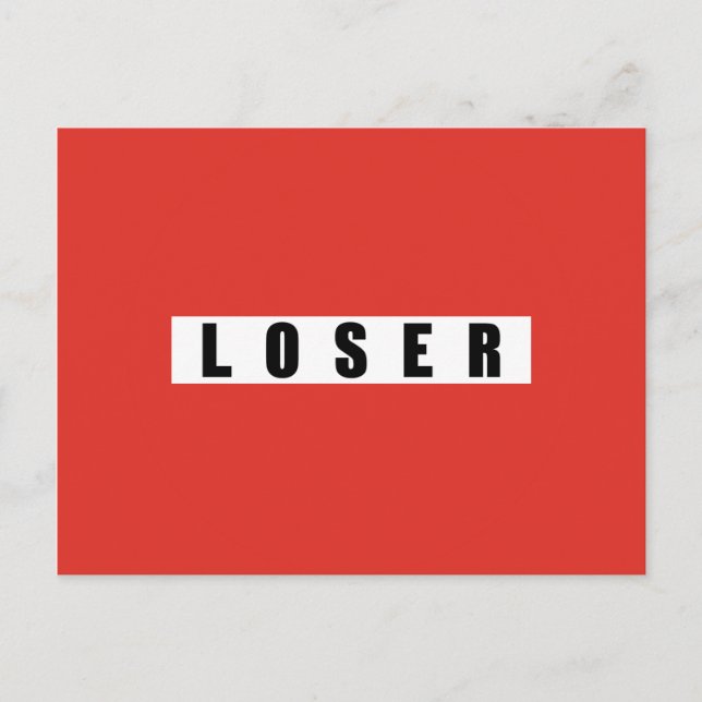 LOSER prohibitory sign Postcard (Front)