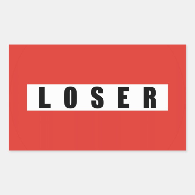LOSER prohibitory sign Rectangular Sticker (Front)