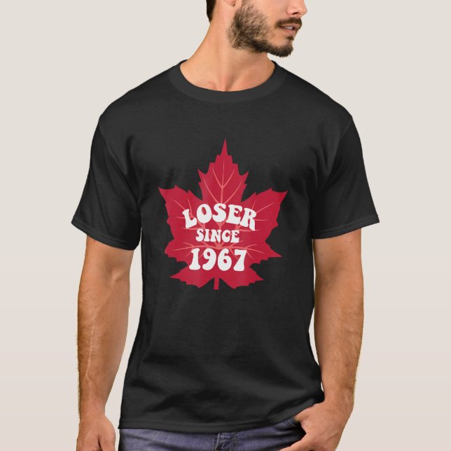 Loser Since 1967 Maple Tree Leaves Funny T-Shirt (Front)