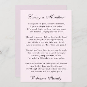Losing a Mother Poem Card