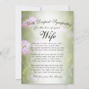 Losing a Wife Memorial Card