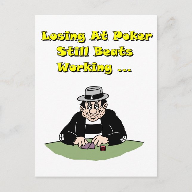 Losing At Poker Postcard (Front)