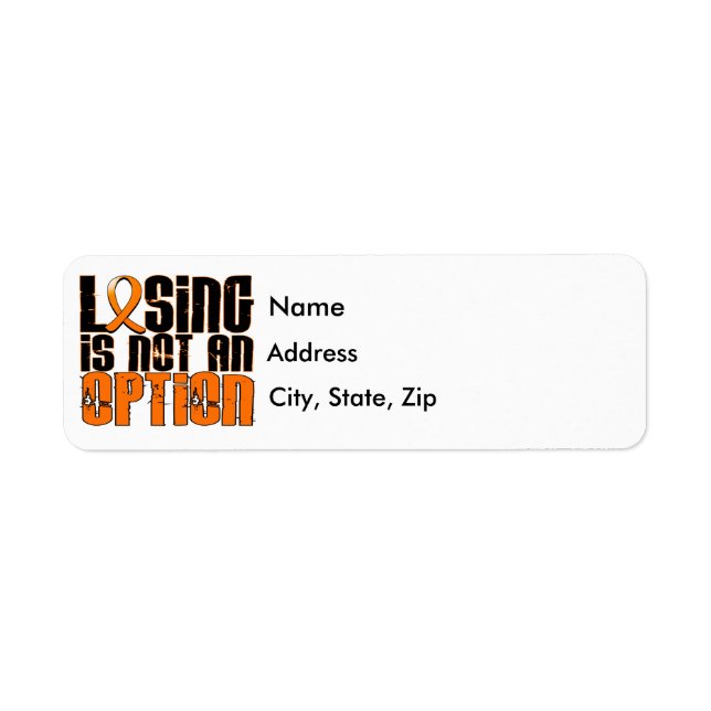 Losing Is Not An Option Kidney Cancer (Front)