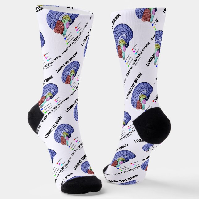 Losing My Brain Is Not An Acceptable Option Socks (Angled)