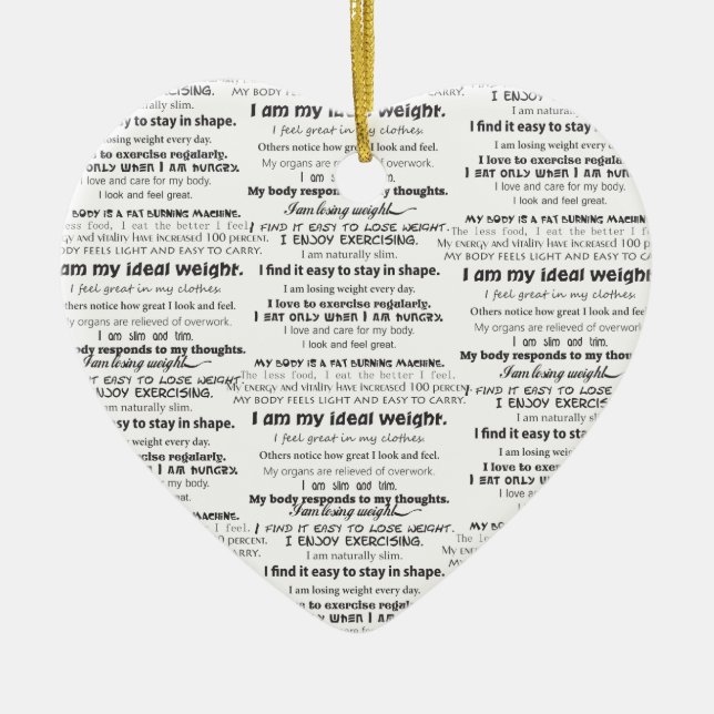 Losing Weight Background Ceramic Tree Decoration (Front)