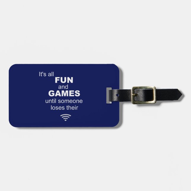 Losing WiFi Internet Luggage Tag - Blue (Front Horizontal)