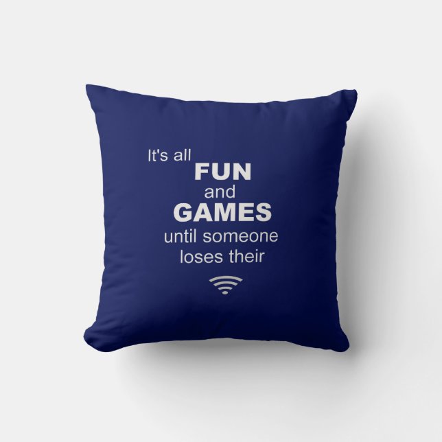 Losing WiFi Internet Pillow - Blue (Front)